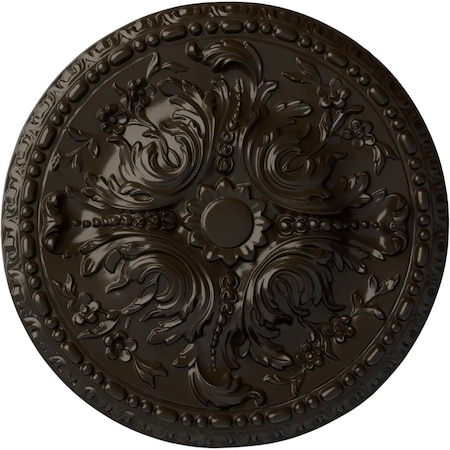Ekena Millwork Amelia Ceiling Medallion (Fits Canopies up to 2 3/8"), Hand-Painted Stone Hearth, 19 5/8"OD x 3/4"P CM20AMSHF